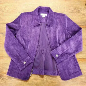 Christopher & Banks Women's Purple Curdoroy Vintage Jacket